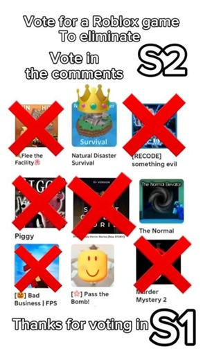 Vote for a Roblox game to be eliminated s2 #roblox #robloxgame