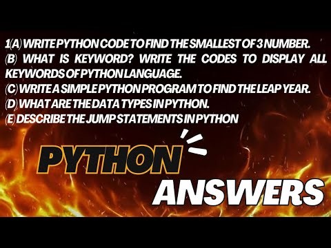 Python Programming: Smallest Number, Keywords, Leap Year & More | Code Cortex