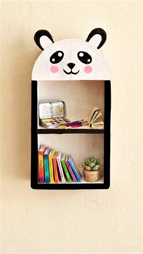 Handmade Panda Wall Shelves/Waste Cardboard Box Crafts #shorts #diy #handmade #craft #youtubeshorts