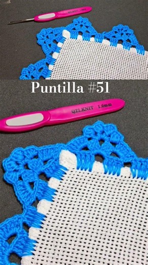 Charming one-round lace edging 🦋💙 Step-by-step tutorial here on my channel #crochet #lace #tutorial