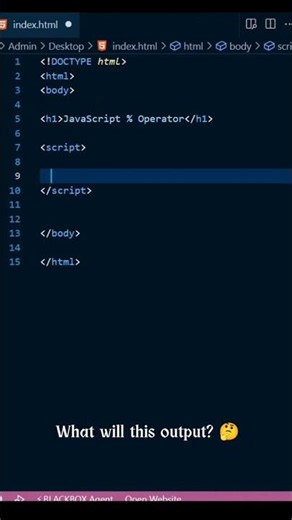JavaScript % Operator Explained | JS Series #9 #javascript#js#coding#programming #3scode