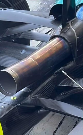A very close look at the exhaust system on an Aston Martin F1® car #f1 #astonmartinf1 #astonmartin