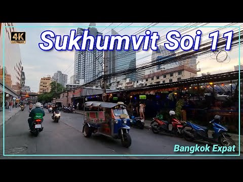 Bangkok Sukhumvit Soi 11 🇹🇭 Thailand 4K Restaurants and Bars Bangkok Expat