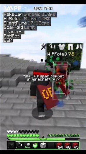 skill vs spam in minecraft pvp 💀💀 #shorts #bedwars #viral #fyp #trending #hypixel #minecraft #edit