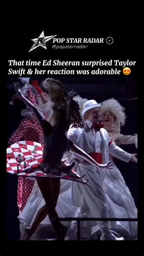 Pop Star Radar on Instagram: "Her reaction is priceless😂❤️ Song: Taylor Swift - We Are Never Ever Getting Back Together During the final night of Taylor Swift’s Red Tour in 2013, fans got an unforgettable surprise when Ed Sheeran appeared on stage dressed as a clown during her performance of “We Are Never Ever Getting Back Together.” The circus-themed finale had Taylor as the ringmaster surrounded by whimsical characters, and Ed’s playful cameo sent the crowd into a frenzy. It was a hilarious,