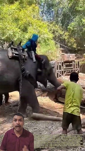 Amazing Elephant Strength Moving 300kg Timber Easily #shortsfeed #shorts #trending