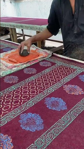 Handmade Block Printing – Step by Step Process 🪵🎨 #BlockPrint #Craft #Textile #DIY #Shorts