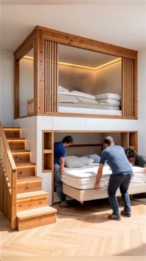 Space Saving Bedroom Transformation You’ll Love!#Timelapse#SatisfyingBuild#transformation #home