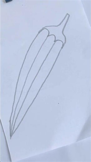 Vegetable Okhra drawing ✍️ step by step #art #shortvideo #youtubeshorts #vegetables