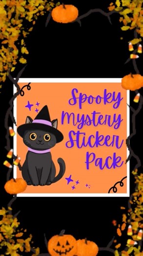 Everyone loves a mystery sticker pack!! #catstickers #halloweenstickers #stickershop #stickers | The Cattery Cat Shelter