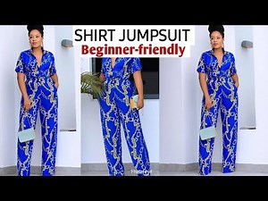 How to Cut and Sew Jumpsuit | Button down Shirt + Palazzo Trousers Sewing Tutorial