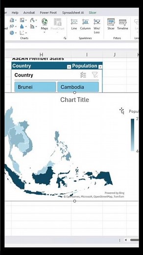 Showing data in a map chart in Excel 365 #excel #exceltips