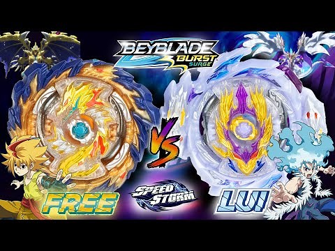RUBBER Power! Mirage Fafnir F6 vs Raid Luinor L6 Lui vs Free Beyblade Burst Surge Speedstorm Battle