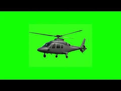 Realistic Helicopter in Flight (Green Screen for Video Editing) - Chroma Key Effect