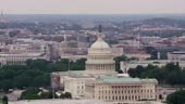 Washington, D.C. circa-2017, Aerial view of US Capitol building. Shot...