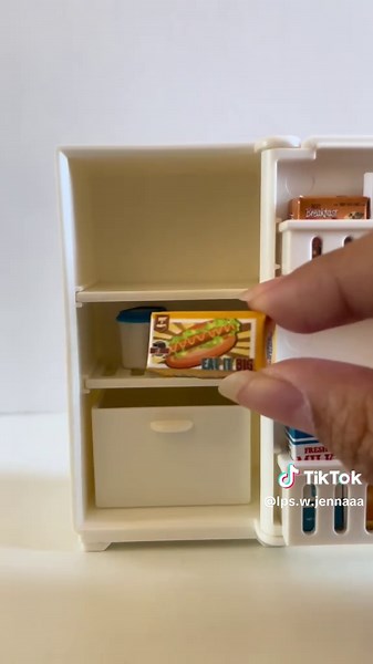 Restock my mini lps fridge asmr! This fridge comes with the food inside it too! Can be used for other small figures as well #fyp #lps #asmr #restockasmr #restock