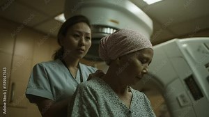 Compassionate Care: A compassionate nurse comforts a patient undergoing treatment, creating a poignant image that speaks volumes about the human connection within healthcare.