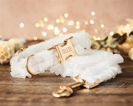 Personalized White Lace Dog Collar Leash for Wedding Gift, Handmade Puppy Collar for Pet Mom,dog Collar for Small Dogs,puppy Collar Leash - Etsy New Zealand