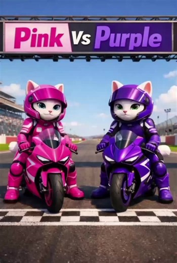 Pink Vs Purple: The Ultimate Cat Racing Challenge