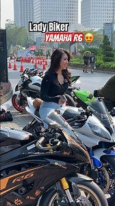 LADY BIKER NAIK MOGE YAMAHA R6 🥹