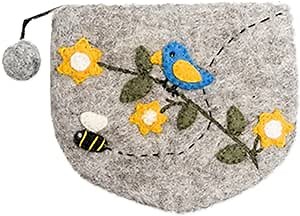 Bee Purse Pouch (Bird) – Zippered Plush Small Cosmetic Bag for Purse Organization – Handmade Travel Makeup Organizer, Coin Purse & Small Toiletry Bag – Honey Bee Gifts for Kids & Adults