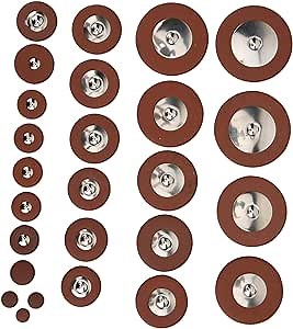 Tenor Sax Pad Kit, Professional Brown 26pcs 9mm to 52mmMulti Size Multi Size Sax Leather Pads, for Tenor Saxophone Old Part Replacement