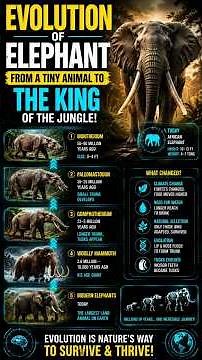 From Moeritherium to Elephant: A 50 Million Year Transformation #science #millionyears