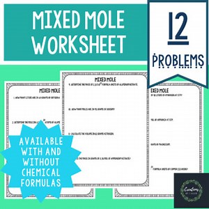 Mixed Mole Worksheet - Answer Key with Work Shown Included - Distance Learning