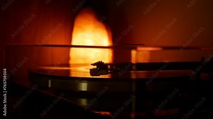 Headshell with the needle of the record player slowly lowers onto the vinyl record. Stock Video