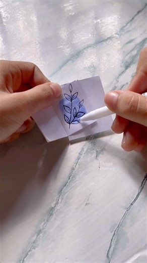 Simple Leaf Art ✨ Mini Drawing Satisfying Short 🌿