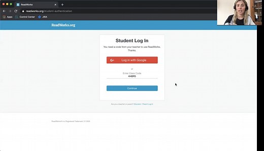 Student Log In - Roster Class
