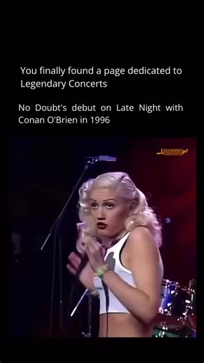 Legendary Concerts on Instagram: "No Doubt’s debut performance on Late Night with Conan O’Brien in 1996 marked a major breakthrough moment for the band. Bringing their vibrant ska-pop energy and Gwen Stefani’s magnetic stage presence to late-night television, the appearance introduced a wider audience to their bold sound and playful attitude. It was a defining step on their rise to mainstream success, capturing the excitement of a band on the verge of becoming a cultural staple of the late ’90s.