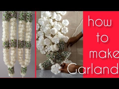 DIY Garland Making Step by Step | White Artificial Flower Mala