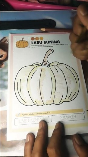 Tutorial Mewarnai Labu Kuning/pumpkin,,#drawing #vidioshort #art #viralvideo #mewarnai #fyp