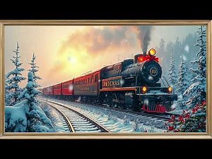 ❄️POLAR EXPRESS TV ART | CHRISTMAS SCREENSAVER with MUSIC | WINTER HOME AMBIANCE | Relaxing Scene