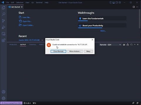 could not establish connection to "ssh-server"