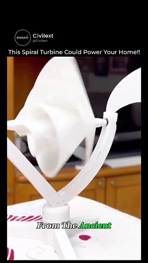 Forget everything you know about wind turbines. This spiral-shaped turbine captures wind from any direction - no need to rotate or align! It's compact, efficient, and designed for urban rooftops and smart homes. Could this tech finally make home wind power mainstream? Join the #EnergyRevolution - the future is spiral. 👉Follow Civilext for the latest in sustainable engineering, smart tech & innovation that matters. #EnergyRevolution #SpiralTurbine #WindEnergy #CleanTech #HomeEnergy #GreenEnginee