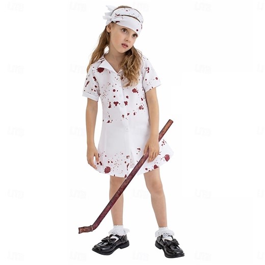 Zombie Nurse Carnival Dress Fancy Costume Silent Hill Horror Scary Costume Kid's Girls' Halloween Carnival Performance Party Easy Carnival Costume Dress Up 2025 - $30.99