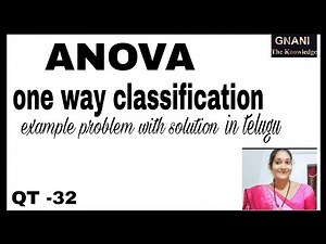 How to calculate analysis of variance|| ANOVA one way classification || In telugu ||