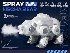 [Hot Item] Electronic Pets Lighting Music Dancing Spray RC Toy Infrared Remote Control Bear Robot Toy Intelligent RC Animals for Kids