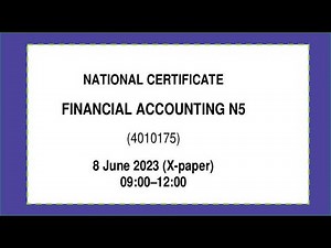 FINANCIAL ACCOUNTING N5 JUNE 2023 QUESTION 1