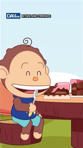 BITAN eats cake with LALA #shorts #cartoon #animation