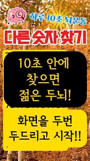 "다른 숫자 찾기" #12 "Find the ODD Number" #두뇌건강 #두뇌운동 #두뇌훈련 #두뇌게임 #치매예방 #같은숫자찾기 #기억력훈련