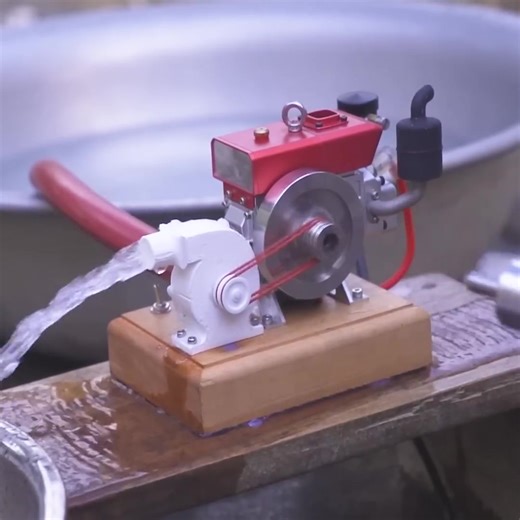 How to Make a Water Pump with 4 Stroke Gasoline Engine #stirlingkit #engine