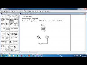 FESTO FluidSIM | Pure Pneumatic OR GATE using Shuttle Valve