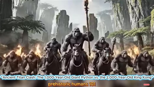 “Ancient Titan Clash: The 1,000-Year-Old Giant Python vs. the 2,000-Year-Old King Kong” After centuries of silence, two ancient beasts awaken from the depths of history. The 1,000-year-old giant python slithers from the shadows, while the 2,000-year-old King Kong rises from the mountains. Their roar shakes the earth — a clash of legends that will decide the ruler of the ancient world. 🔥 Hashtags: #AncientBattle #KingKongVsPython #TitanClash #BeastWar #MythicalCreatures #EpicShowdown #AncientLeg