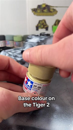 Adding the Base colour to the Tiger 2, Ambush Camoflauge next... i might have to watch some videos about how to make it, we'll see! #ww2 #scalemodelling #135scale #tigertank #painting