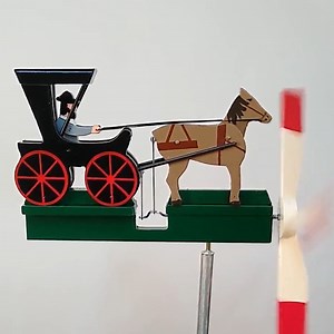 Watch Amish Gentleman Horse & Buggy Whirligig Handmade in USA on Amazon Live