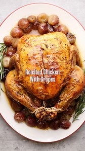 10K views · 175 reactions | This roasted chicken with grapes is incredibly easy to whip up (the proof is in the video!) but it's a gorgeous, sophisticated centerpiece to any fall table. Serve it up with polenta or mashed potatoes for an elegantly cozy dinner.⁠ https://giadzy.com/blogs/recipes/roasted-chicken-with-grapes | Giadzy | Facebook