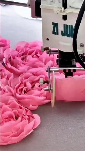 Automatic Fabric Flower Making Machine Process #textile #automation #factory